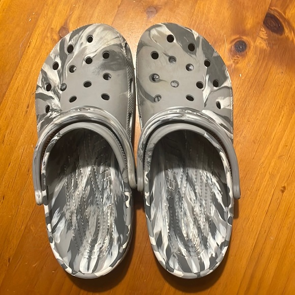 CROCS Other - Grey and white crocs (used)